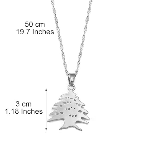 Liban Pendants Necklaces Lebanese Cedar Jewelry Lebanon Map Eastern Rite Church Maronite Cross Allah Symbol - color: Silver Color 1