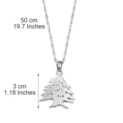 Liban Pendants Necklaces Lebanese Cedar Jewelry Lebanon Map Eastern Rite Church Maronite Cross Allah Symbol - color: Silver Color 1