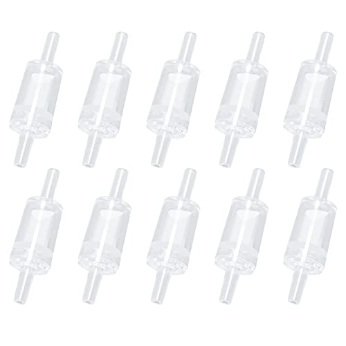 AQUANEAT Aquarium Check Valve, One Way Non Return Valve for Air Pump, Fish Tank Accessories, 10pcs (Clear) - color: Clear