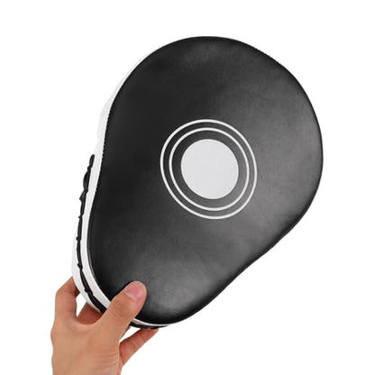 KALLORY Curved Boxing Pads Focus Mitts Thickened Punching Mitts with Five-Finger Handle for Boxing Kickboxing Martial Arts Training Black