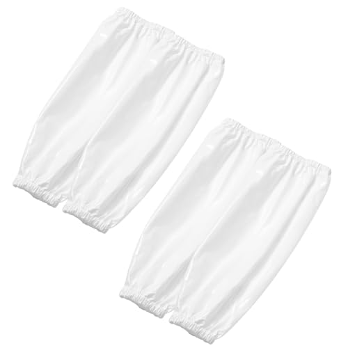 Yzurbu 2 Pairs Arm Sleeves Covers, Soft Waterproof Oil-proof Sleeves Protector for Arm with Elastic on Cuffs - color: White - 2 Pairs