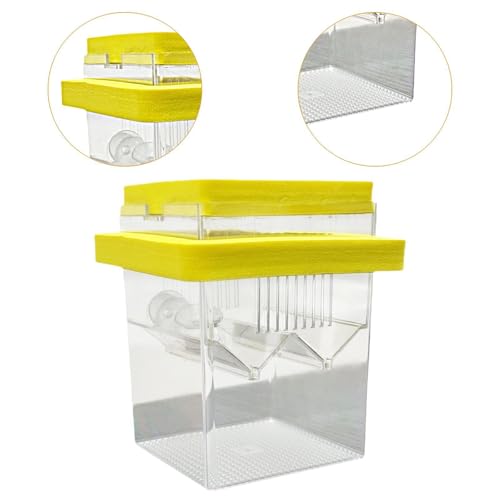 Floating Hatching Box Fish Breeding Box Fish Nursery Separation Hatchery Fish Isolation Box for Baby Fishes Shrimp,Fish Egg, Yellow - color: Yellow