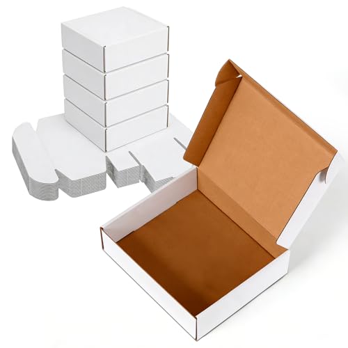 10x10x2 inches Small White Shipping Boxes 25 Pack，Corrugated Cardboard Gift Boxes，Mailing Boxes for Small Business Packing and Storage - color: White, size: 10x10x2 inch (Pack of 25)