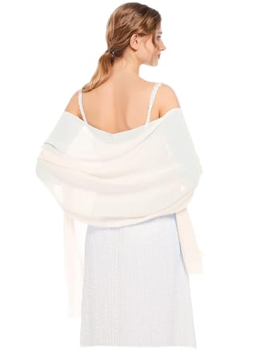 Shawls and Wraps Soft Chiffon Scarve Scarf For Evening Party Dresses Wedding Stole - color: Light Champagne