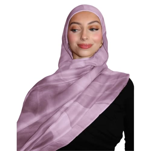 ZGMYC Watercolour Floral Printed Hijab Scarf for Women Soft Modal Cotton Instant Hijab Head Wraps Shawls Long Scarves - color: Color 19