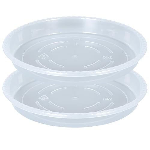 OVZILKI Plant Saucer 2 Pack of 8 inch, Clear Plastic Flower Plant Pot Saucer, Heavy Duty Plant Drip Trays Saucers for Indoor, Plant Water Tray for Planters - color: Clear, size: 8" - 2 Pack