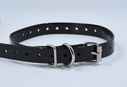 Waterproof TPU Replacement Strap for Dog Training Collar, 27.5 in - color: Black