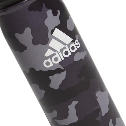 adidas Stainless Steel Metal Water Bottle 20 oz (600 mL) Screw Cap - color: Camouflage Carbon/Black/White
