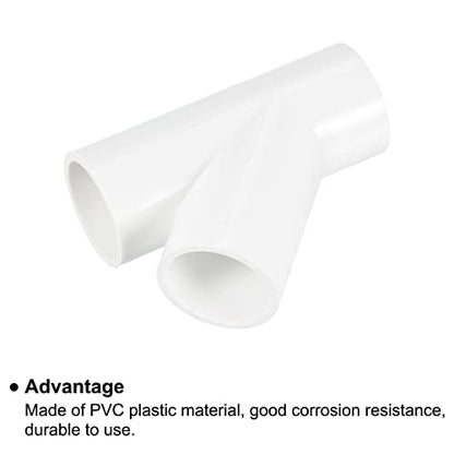 PATIKIL 25mm PVC Pipe Fittings, 2 Pack 3 Way 45 Degree Angle Water Tubing Joint Connectors Adapters for Garden Irrigation Home Aquarium - size: 25mm