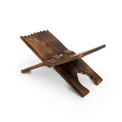 Beautiful Handmade Wooden Prayer Book Display Stand Holder Rehal for Religious Holy Books The Bible Quran Geeta Foldable Book Rest Traditional Living Room Home Decor Accents 12 (L) x 5 (W) Inches