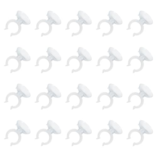 uxcell 20Pcs Aquarium Suction Cup Clips, 20mm Airline Tube Holders Clamps Cup Holder Sucker Tube Sucker for ID Airline Tubing Fish Tank, Clear - size: 20mm
