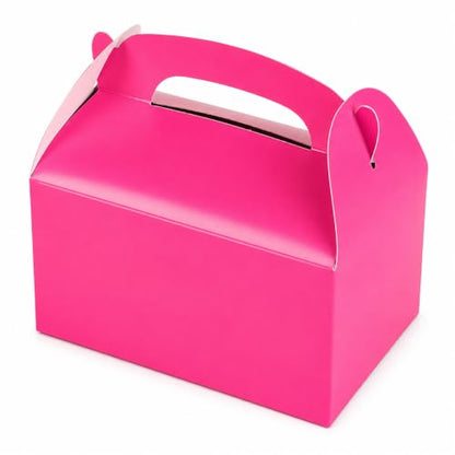 The Dreidel Company 25-Count Pink Gable Treat Boxes, Party Favors, 6.25" x 3.5" x 3.5" Inch Box, 25-Pack (Pink) - color: Pink