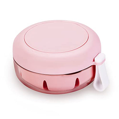 Denture Case, Definitely No-Leak Denture Bath Box for Traveling Perfectly, Denture Cup with Strainer & Magnetic Mirror,Completely Clean Care for Retainer, Mouth Guard, & Denture - color: Pink