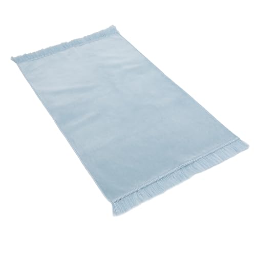 Modefa Muslim Velvet Prayer Rug Solid Simple - Baby Blue | Muslim Velvet Prayer Mat Carpet for Men and Women - Traditional Muslim Prayer Rug for Salah - color: Baby Blue