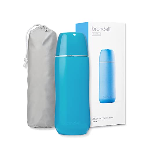 Brondell GoSpa Advanced Portable Bidet for Travel–Pop-Up Nozzle System –High-Quality Compact Bidet with Discreet Travel Bag for Convenient Storage–400mL, Blue - color: Blue, style: 400ml