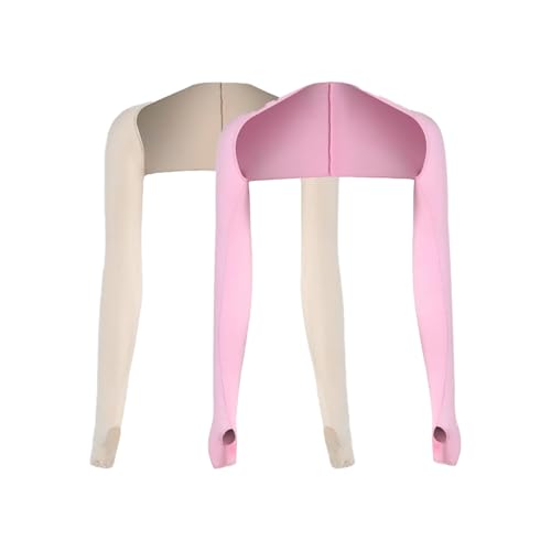 Cooling Shawl Arm Sleeves for Women Men, Breathable Sun Protection Anti UV Arm Sleeves for Outdoor Sports - color: Pink Skin