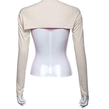 Women Anti-UV Cooling Shawl UV Protection Arm Sleeves Sun Protector for Golfing Riding Running Outdoor Activities - color: Beige