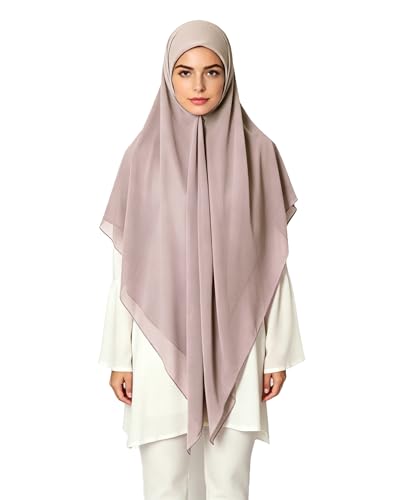 Lina & Lily Premium Chiffon Hijab Head Scarf Shawl Wrap for Muslim Women Square 58'' x 58'' - color: Nude