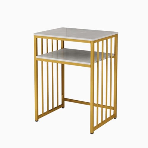 Home Smart Sweeper Station Shelf, Heavy-Duty Floor-Standing Sweeping Robot Storage Rack Side Table, Robot Vacuum Cleaner Storage Stand for Fish Tank Cabinet(Gold1,L55cm/21.6in) - color: Gold1, size: L55cm/21.6in