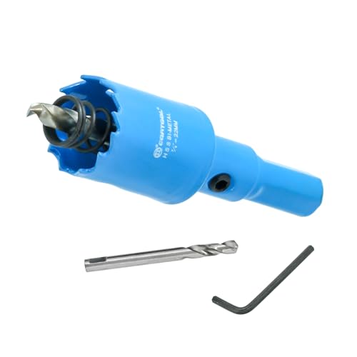 7/8 Inch Hole Saw with Arbor for Metal and Wood Cutting, Bi-Metal Hole Cutter, 7/8" Hole Saw Kit for Drywall, Wood, PVC Boards, Fiberglass and Vent Pipes - style: 7/8"（22mm）
