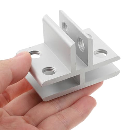 FOMIYES Glass Bracket Holder and Mirror Clips for Frameless Glass 5-8mm Thickness, Silver Aluminium Alloy Side Clamp for Aquarium Cover and Shelf Support in Home Improvement Tools