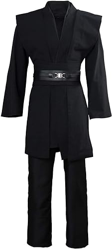 GOLDSTITCH 남성용 튜닉 로브 나이트 팬시 쿨 코스프레 코스튬 - color: 블랙(튜닉), size: X-라지