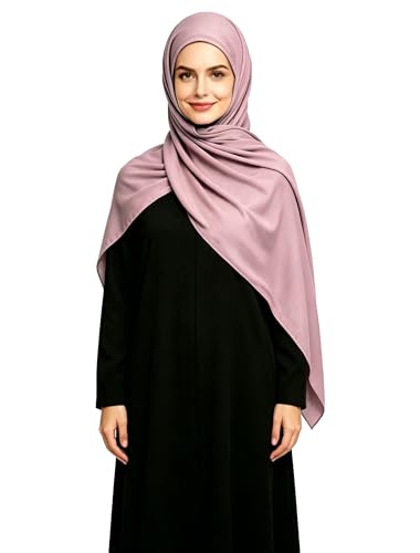 Lina & Lily Non-see-through Premium Jersey Maxi Hijab Head Scarf Wrap for Muslim Women - color: Dusty Pink