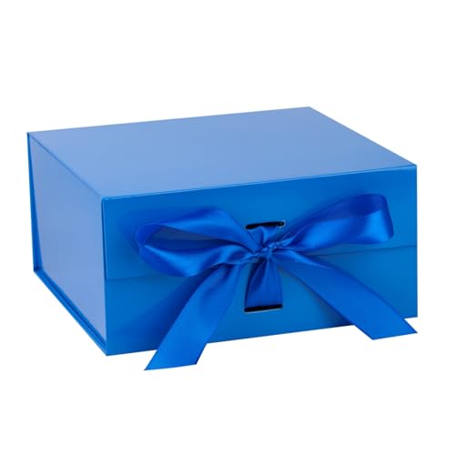 OEMVALATY Blue Gift Box,6x6x3 Inches Gift Boxes with Lids for Presents with Magnetic Closure and Ribbon for Wedding,Storage,Birthday - color: 06x6x3 Inch-Blue-Pack of 1