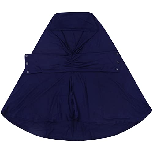 AIBEARTY Women Fashion Instant Muslim Turban Hijab with Snap Fastener Breathable Headscarf Bonnet Cap Turban Hat Shawl - color: Modal Navy -3 Buttons