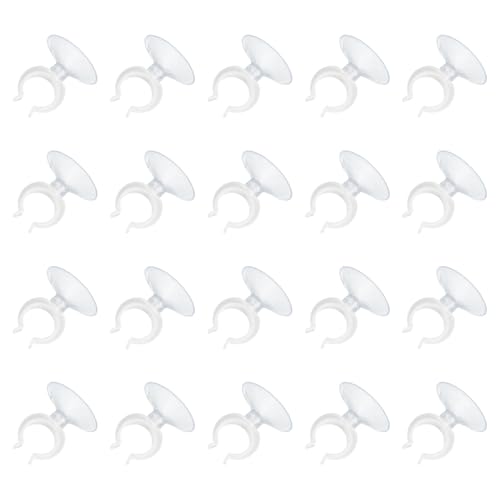 uxcell 20Pcs Aquarium Suction Cup Clips, 23mm Airline Tube Holders Clamps Cup Holder Sucker Tube Sucker for ID Airline Tubing Fish Tank, Clear - size: 23mm