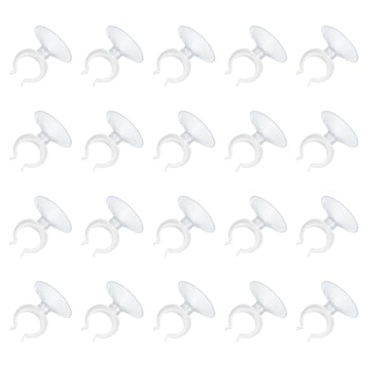 uxcell 20Pcs Aquarium Suction Cup Clips, 23mm Airline Tube Holders Clamps Cup Holder Sucker Tube Sucker for ID Airline Tubing Fish Tank, Clear - size: 23mm