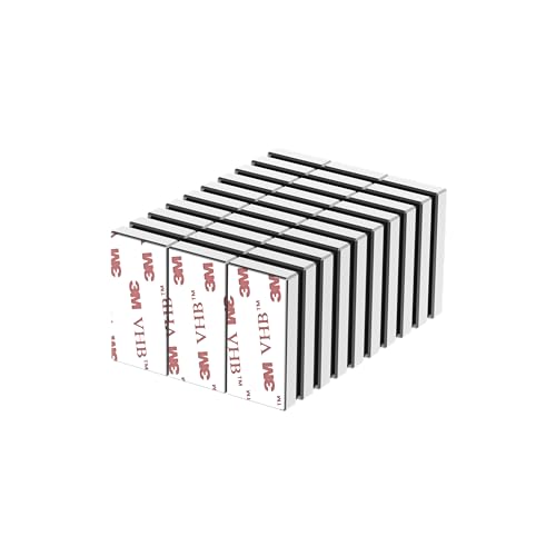 N52-20x10x3mm - 30 Pack, Powerful Rare Earth Rectangular Magnet with 3M 4920 Adhesive, Neodymium Bar Magnets, Self Adhesive Block Magnet, Strong Neodymium Magnets - size: 20x10x3mm w/adhesive