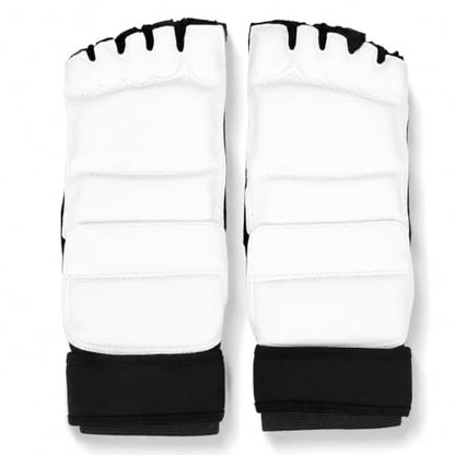 Taekwondo Foot Protector Gear, PU Leather Martial Arts Foot Guard, 1 Pair for Men Women - Adjustable Ankle Support, Breathable Half Finger Design, Training and Competition Use