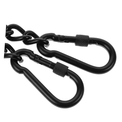 GALPADA Strong Steel Hanging Chains Snap Hooks for Hammocks Height Black Coated Link Set for Swing Chairs and Punching Bags Easy Installation for Outdoor and Indoor Use