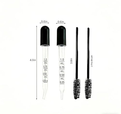 20Pcs Eye Dropper,1ML Droppers for Oils and Liquids and 2Pcs Cleaning Tools | These 20 Glass Droppers Include 10 Straight-tip and 10 Bent-tip Ones