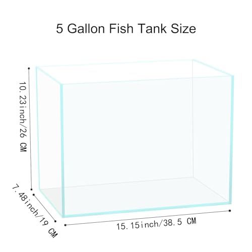 Vimvins 5 Gallon Glass Fish Tank, Easy to Maintain Small Aquarium for Betta/Goldfish/Snails/Shrimp and Aquatic Planting. - size: 5 Gallon