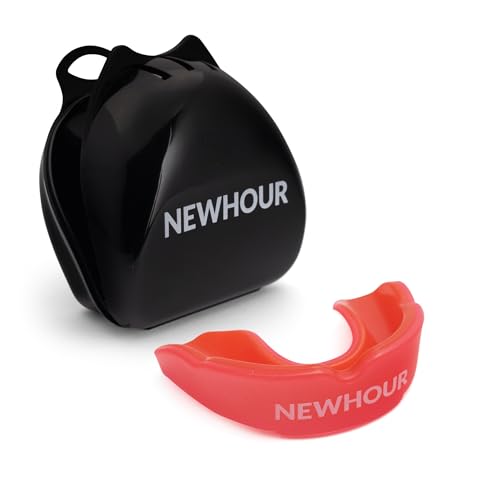 Basic Sports Mouthguard for Boxing, MMA & Football | Boil-and-bite fit with ventilated case - color: Pink