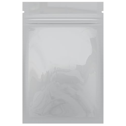 Mylar Style Barrier Bags – Zipper w/Heat Seal – 100 Bags (Gloss White/Gloss White, 1 Gram - 3?x4.5?) - color: Gloss White / Gloss White, size: 3x4.5 Inch (Pack of 100)