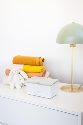 Ubbi Baby Wipes Dispenser with Weighted Plate, Oat | Rubber Seal Keeps Wipes Fresh, Non-Skid Feet, Holds Standard Pack of Wipes, Baby Changing Station Essential - color: Oat Wipes Dispenser, size: 1 Count (Pack of 1)