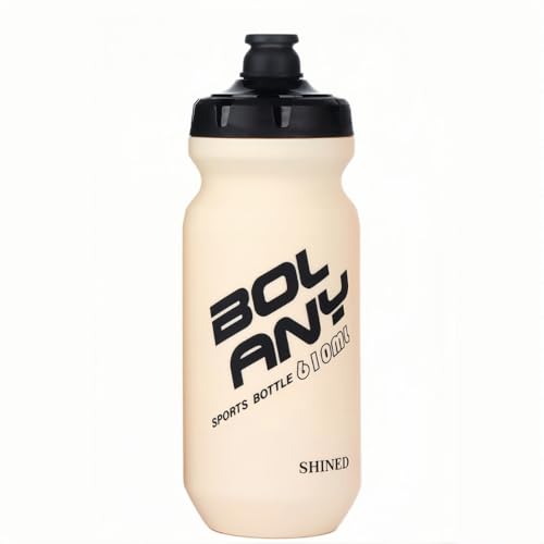 20oz Lightweight Sports Water Bottle PP Material BPA Free Squeeze Jet Straight Drink Cup Portable Outdoor Cycling Bottle (Off-white) - color: Off-white
