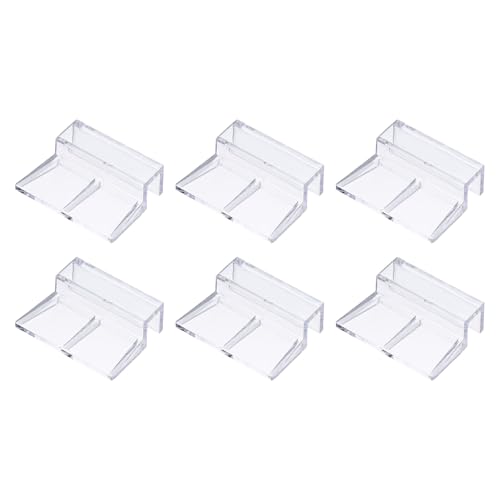 6 Pcs Aquarium Lid Clips, 10 mm Acrylic Aquarium Cover Bracket Fish Tank Lid Older Fish Tank Clip Transparent Durable Easy to Clean, Intended for Rimless Aquariums Top Cover - size: 10 mm