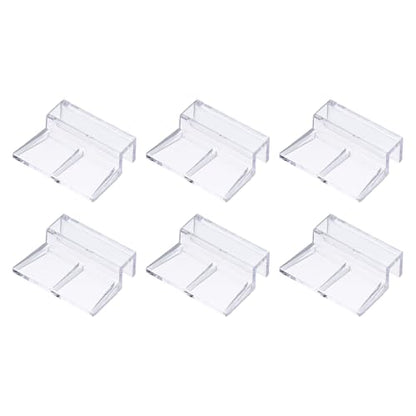 6 Pcs Aquarium Lid Clips, 10 mm Acrylic Aquarium Cover Bracket Fish Tank Lid Older Fish Tank Clip Transparent Durable Easy to Clean, Intended for Rimless Aquariums Top Cover - size: 10 mm