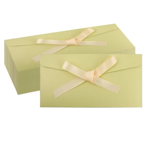 20 Pack Gift Card Envelopeswith Bow Tie Closure 8.66 x 4.33 Inch - color: Chartreuse