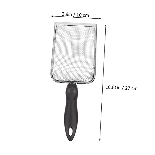 Abaodam 2PCS Stainless Steel Reptile Shovels Portable Substrate Scooper for Tortoises Lizards and Snakes Convenient Litter Cleaning Tools Fine Mesh Design