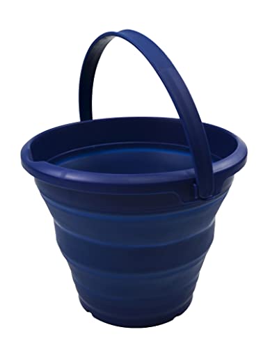 SAMMART 5.5L (1.4 Gallon) Collapsible Plastic Bucket - Foldable Round Tub - Portable Fishing Water Pail - Space Saving Outdoor Waterpot. (Royal Blue, 1) - color: Royal Blue