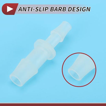 7/32" to 5/16" Hose Barb Fitting Hose Straight Reducing Coupler | 5 Pcs, Plastic, Clear, Fits 7/32" to 5/16" ID Flexible Tube, Barb Reducer Fitting, for Aquarium, Fountain, Drip Irrigation - size: 7/32"-5/16"