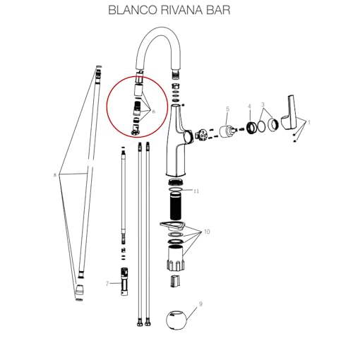 BLANCO 124320 Replacement Spray Head for Rivana Bar Faucet - Satin Gold - color: Satin Gold