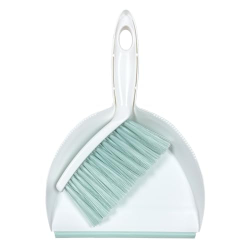 Mini Broom and Dustpan Set Small Dust pan & Brush Set Portable Cleaning Tools for Home Office RV Camping Learning (Green) - color: Green
