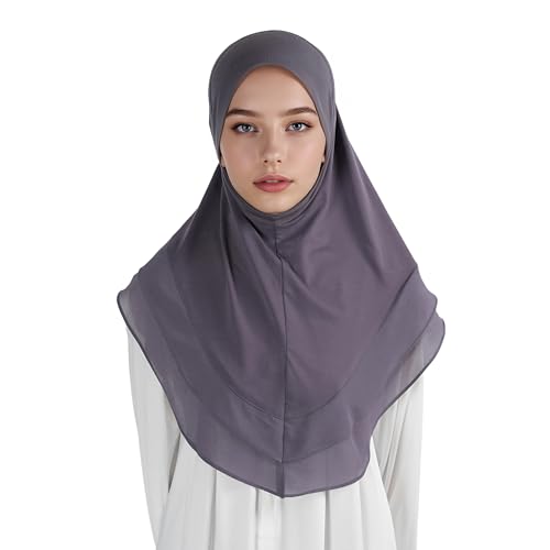 Hijab for Women Muslim Patterned Headscarf Arabian Headscarf Islamic Khimar Prayer Cloth Hijab Scarf for Women - color: Purple