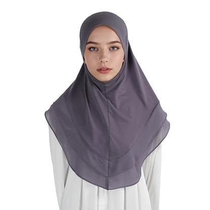 Hijab for Women Muslim Patterned Headscarf Arabian Headscarf Islamic Khimar Prayer Cloth Hijab Scarf for Women - color: Purple